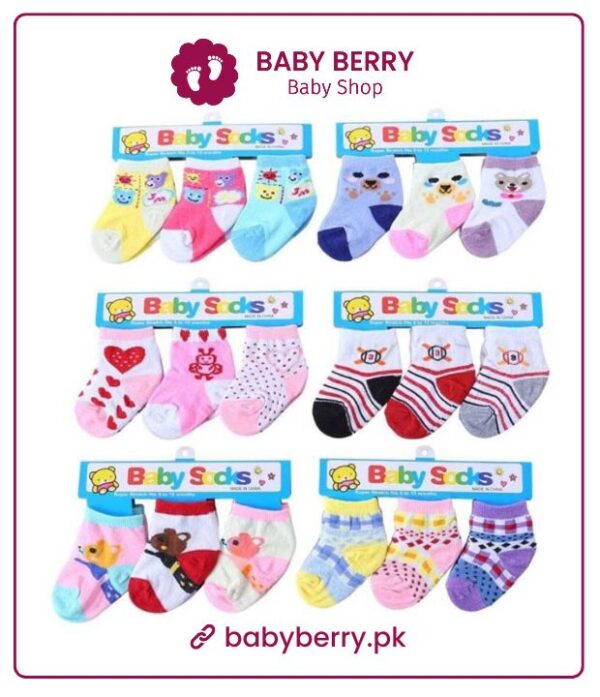 Baby Cotton Sox Imported Quality Pack of 3 pairs
