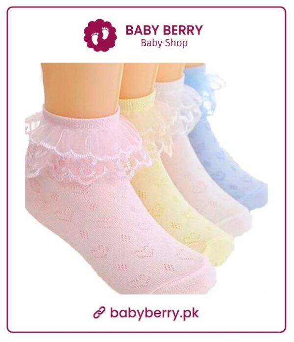 Children Sock Non-Slip Summer Cotton-White Ruffle Frilly Girl Princess Socks
