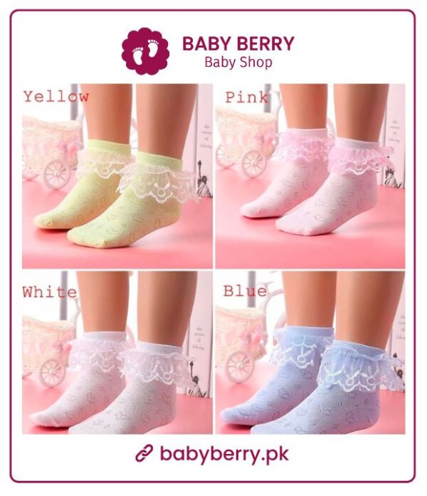 Children Sock Non-Slip Summer Cotton-White Ruffle Frilly Girl Princess Socks